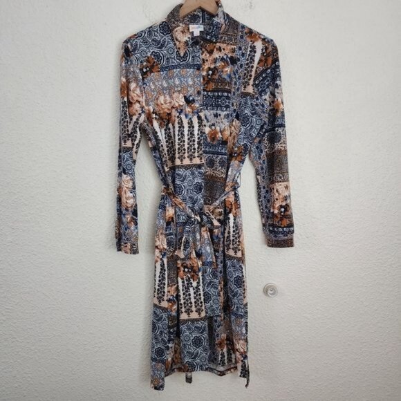 Lularoe Patchwork Ellie Class Shirt Dress Women's Size Small NWOT - Picture 2 of 9